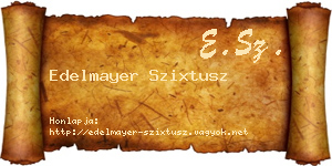 Edelmayer Szixtusz névjegykártya